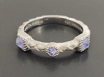 DESIGNER JUDITH RIPKA STERLING SILVER TANZANITE STACKABLE RING