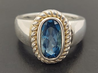 BEAUTIFUL STERLING SILVER BLUE TOPAZ RING