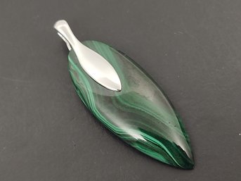 BEAUTIFUL STERLING SILVER MALACHITE ENHANCER PENDANT