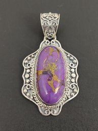 STUNNING STERLING SILVER PURPLE MOJAVE TURQUOISE PENDANT