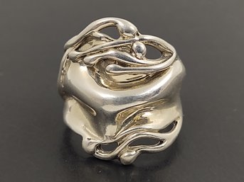 ISRAEL DESIGNER HAGIT GORALI BRUTALIST STERLING SILVER RING