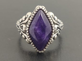 SOUTHWESTERN DESIGNER CAROLYN POLLACK STERLING SILVER CHAROITE RING