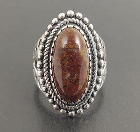 DESIGNER CAROLYN POLLACK AMERICAN WEST STERLING SILVER MOSS AGATE RING