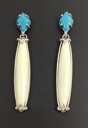 SOUTHWESTERN DESIGNER CAROLYN POLLACK STERLING SILVER TURQUOISE & EARRINGS