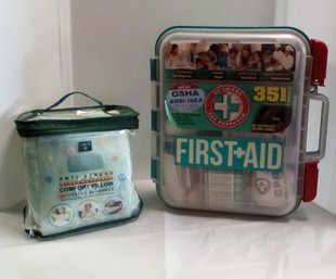 Trikits First Aid Storage Box With Supplies & Anti Stress Microwaveable Comfort Pillow MsPearl/e1