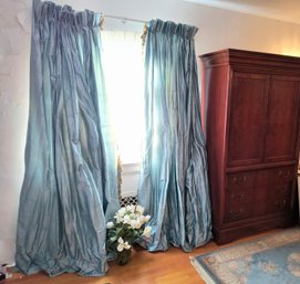 Gorgeous Light Blue Lined Drapes/curtains - 8 Panels