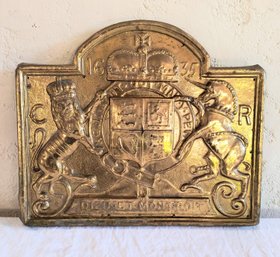 Made In England Brass Covered Vintage Wall Plaque / Insignia