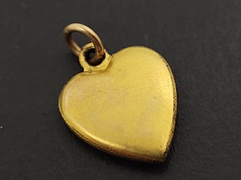 ANTIQUE GOLD FILLED PUFFY HEART CHARM