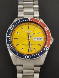 MENS PULSAR PEPSI BEZEL GOLD DIAL DIVERS WRISTWATCH Ref. Y563-6019