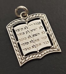 VINTAGE STERLING SILVER JEWISH TORAH CHARM FOR CHARM BRACELET