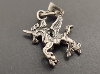 VINTAGE STERLING SILVER FLYING UNICORN CHARM FOR CHARM BRACELET