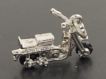 VINTAGE STERLING SILVER MOPED / SCOOTER CHARM FOR CHARM BRACELET