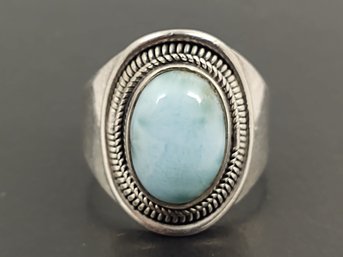 VINTAGE STERLING SILVER LARIMAR RING