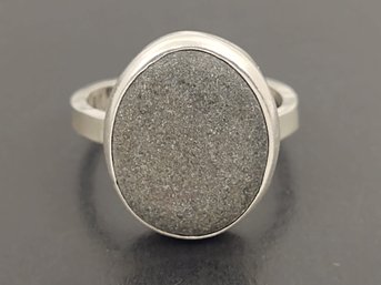 VINTAGE DESIGNER MAINE ROCKS STERLING SILVER BEACH STONE ROCK RING