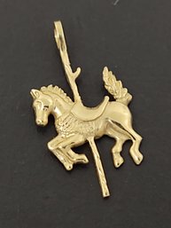 BEAUTIFUL 14K GOLD CAROUSEL HORSE PENDANT