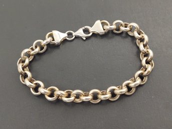 VINTAGE STERLING SILVER ROLO LINK BRACELET