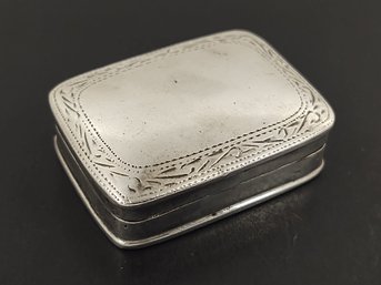 ANTIQUE STERLING SILVER PILL BOX