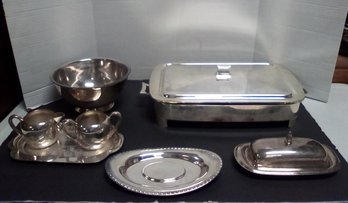 S/P Casserole Server & Marinex Bakeware, Bowl, Sugar & Creamer, Butter Dish, Paul Revere Repro Bowl  AB/E5