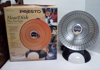 Presto Heat Dish Plus Footlight - Parabolic Electric Heater - Top Mounted Thermostatic Control GS/CV4