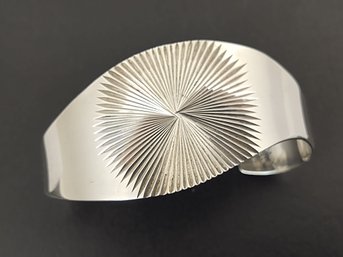 VINTAGE MEXICAN MODERNIST STERLING SILVER CUFF BRACELET