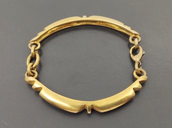 VINTAGE SIGNED MODERNIST STYLE GILT STERLING SILVER BRACELET