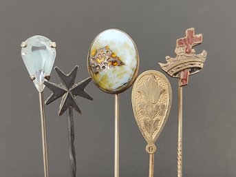 GROUP OF (5) VINTAGE STICK PINS