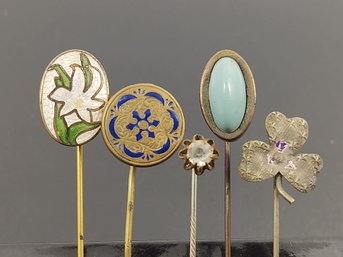 GROUP OF (5) VINTAGE STICK PINS