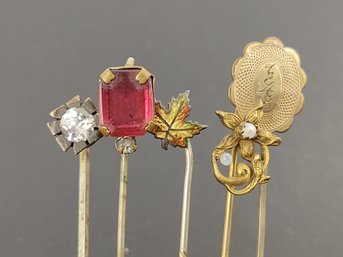 GROUP OF (5) VINTAGE STICK PINS