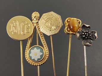 GROUP OF (5) VINTAGE STICK PINS