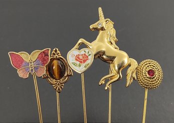 GROUP OF (5) VINTAGE STICK PINS