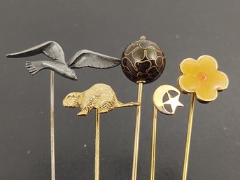 GROUP OF (5) VINTAGE STICK PINS