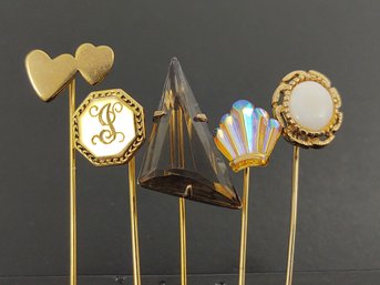 GROUP OF (5) VINTAGE STICK PINS