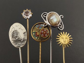 GROUP OF (5) VINTAGE STICK PINS