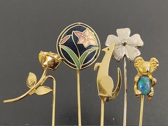 GROUP OF (5) VINTAGE STICK PINS