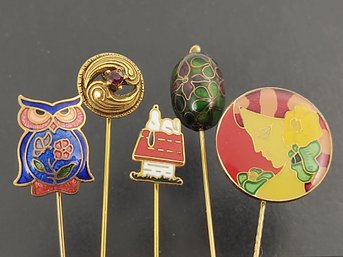 GROUP OF (5) VINTAGE STICK PINS