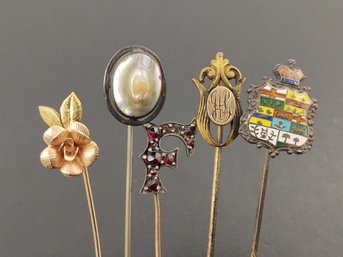 GROUP OF (5) VINTAGE STICK PINS