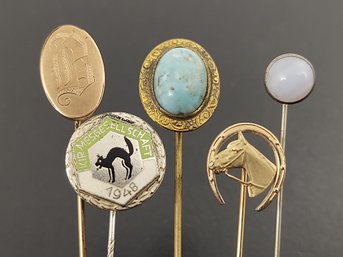 GROUP OF (5) VINTAGE STICK PINS