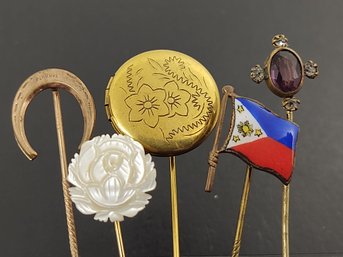 GROUP OF (5) VINTAGE STICK PINS