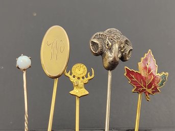 GROUP OF (5) VINTAGE STICK PINS