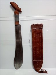 Vintage Robert Mole & Sons Birmingham, England Machete With A Trinidad Leather Sheath No. B335 MicB/A5