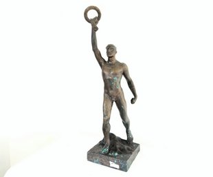 Mid-century Bronze Male Figure Sculpture