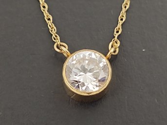 VINTAGE 14K GOLD CZ NECKLACE