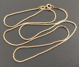 VINTAGE 14K GOLD 1mm COBRA LINK CHAIN NECKLACE