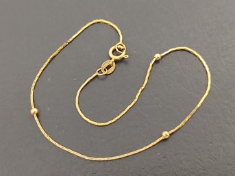 VINTAGE 14K GOLD THIN COBRA LINK STATION BRACELET