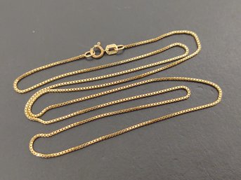 VINTAGE 10K GOLD THIN BOX CHAIN NECKLACE