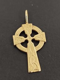 VINTAGE 14K GOLD CELTIC CROSS PENDANT