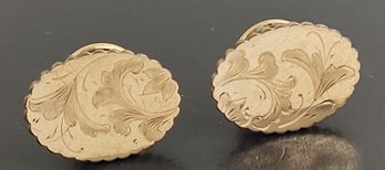 ANTIQUE VICTORIAN GOLD FILLED ETCHED CUFFLINKS