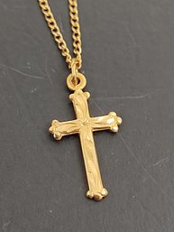 VINTAGE GOLD FILLED SMALL CROSS NECKLACE