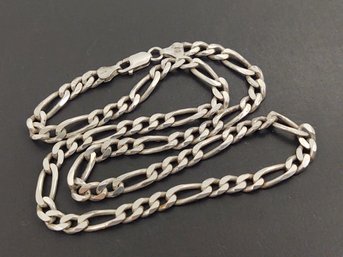 VINTAGE STERLING SILVER 6mm FIGARO LINK NECKLACE