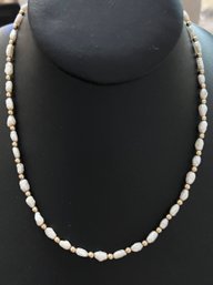 VINTAGE PEARL AND 14K GOLD BEAD NECKLACE